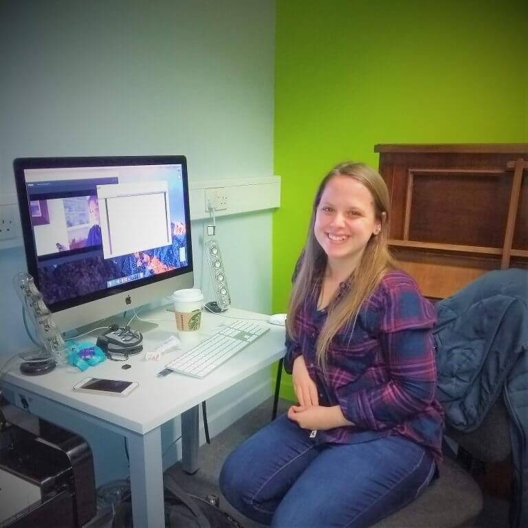 Danielle hard at work on the original score for the film.